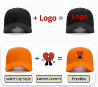 Gorra de Béisbol de Cinco Paneles, Bicolor, de Algodón y Poliéster, Ajustable de 56-60 cm, Cierre a Presión, Unisex, Visera Curva, Estampado de Goma en Relieve, Transpirable