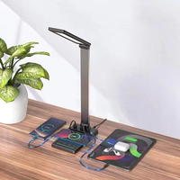 Lampe de travail LED multifonctionnelle avec chargeur sans fil, port de charge USB, lampe de table, lampe de bureau, protection des yeux, nouvelle arrivée