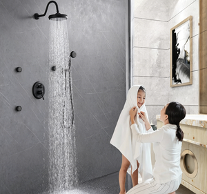 Juego de grifería de <span class=keywords><strong>ducha</strong></span> de lluvia montado en la pared, acabado en oro cepillado, accesorio de grifería de baño de latón, juego de <span class=keywords><strong>ducha</strong></span> de lluvia - Product Image 1