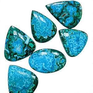 FAIJAN GEMS Pierres précieuses naturelles CHRYSOCOLLA & MALACHITE, cabochons polis de formes variées du Rajasthan, pour la fabrication de bijoux de toutes tailles - Product Image 1