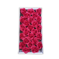 25 pièces/boîte, savon floral parfumé à la rose, 5 couches, fleur de rose essentielle, cadeau de mariage, cadeau de la Saint-Valentin, boîte décorative, savon fleur rose