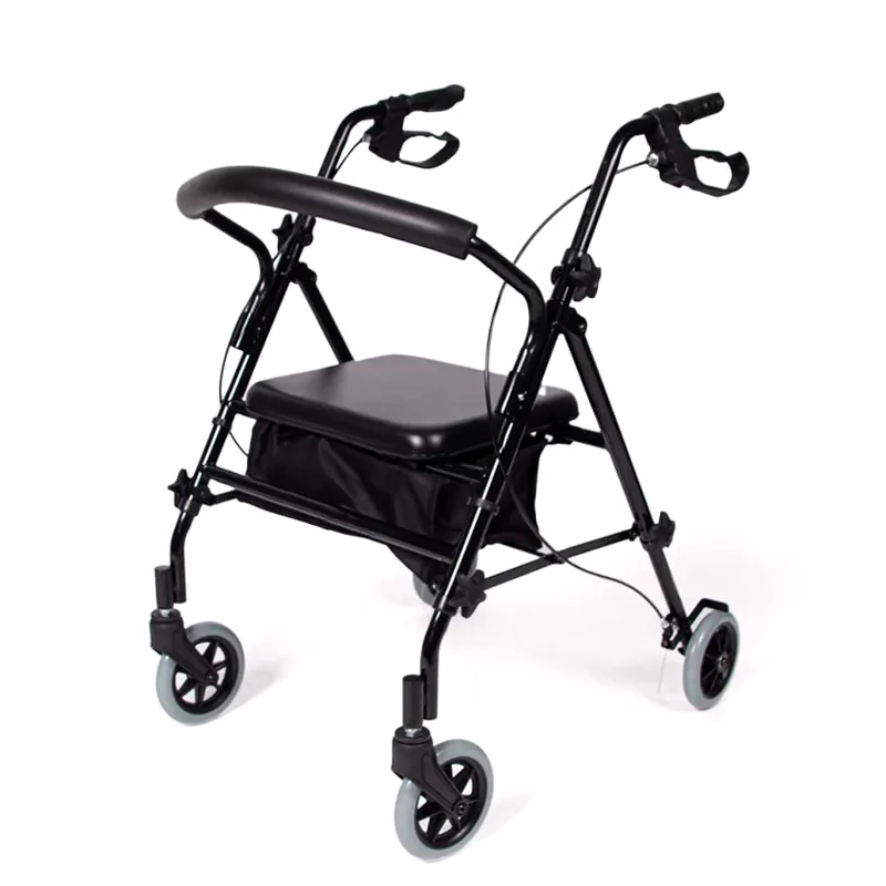 Produk laris aluminium dewasa orang tua 4 roda, rollator walker dengan tas belanja ringan Walker