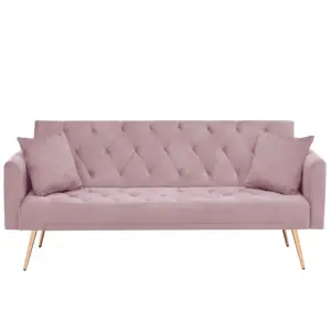 Großhandel sofa mit bett innen-Lässig dreisitziges Deluxe Doppel kissen Chesterfield Samt Queen Schlafs ofa modern für Wohnzimmer