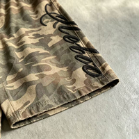 Shorts cargo OUNA Vintage Desert Camo, délavés, surdimensionnés, effet usé, broderie 3D, shorts de rue pour hommes