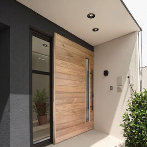Porte pivotante d'<span class=keywords><strong>entrée</strong></span> de villa au design moderne Porte d'<span class=keywords><strong>entrée</strong></span> extérieure pivotante en bois massif et acier avec verre MDF pour l'<span class=keywords><strong>extérieur</strong></span> - Product Image 2