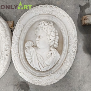Decorazione di pietra bianca con Design personalizzato di alta qualità con disegno personalizzato scultura in rilievo dell'uomo - Product Image 3