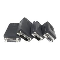 Conectores DB9 D-SUB de 9 Pines, Impermeables, Profesionales, al por Mayor, Tipo Macho, Carcasa de Rosca, Material PP Negro, Niquelado