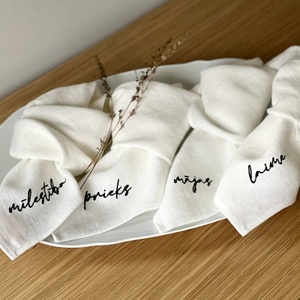 Manteles Individuales de Lino Puro con Soporte de Fábrica, Tamaño Personalizado, Tela de Lujo, Lino Orgánico Puro, Servilletas de Lino Blanco 100% Bordadas para Bodas - Product Image 4