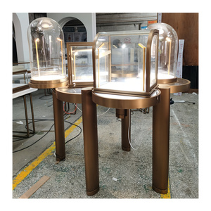 High-end jewelry store original design glass display cabinet personalized metal stainless steel jewelry display cabinet custom