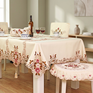 Direct Manufacturer ORCHID Modern Eco-Friendly Cotton Woven Waterproof <b>Square</b> <b>Tablecloth</b> OEM ODM Custom Design Private Label - Product Image 1