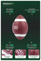 Ballon de football américain XX Beast en PU durable pour jeunes et adultes, entraînement en plein air, jeu
