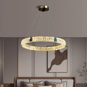 Lustre d'anneau en cristal mené de luxe de double couche de lumière pendante de Ciecles pour le salon - Product Image 3