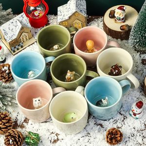 Lemon Park Shark Taza de cerámica Hidden 3D Animal Inside Mug,Cute Cartoon Handmade Figurine Mug - Product Image 3