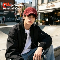 Casquette de baseball style coréen avec lettres brodées pour femme, décontractée, à calotte souple, visière pare-soleil, effet usé et déchiré, polyvalente