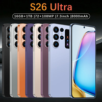 Smartphone S26 Ultra 7,3 pouces Écran LED 90Hz Android 15 16 Go 1 To 108 MP 8000 mAh+ Snapdragon 8 Gen4 5G Double SIM Carte TF Face ID