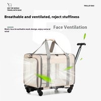 Poussette de voyage respirante en maille approuvée par les compagnies aériennes Panier pour chien et chat avec roues Panier de transport pour animaux de compagnie
