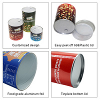Tubes en carton personnalisables de qualité alimentaire pour noix, snacks, fruits secs, thé, boîtes cylindriques pour emballage d'arachides, artisanat et jouets