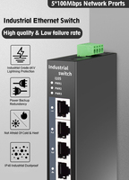Switch Ethernet Industri 10/100mbps Port Jaringan DIN-RAIL SUPPORT Base-T IP40 Switch Jaringan Industri Tanpa Kipas