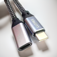 Kabel Ekstensi USB Type-C ke Type-C 0.6M Male to Female dengan Konektor Mikro, Kompatibel dengan Smart Watch dan Tablet