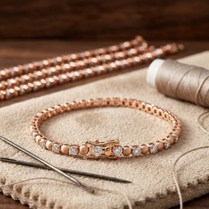 Ready to Ship 10k Gold Lab Grown Diamond Tennis <b>Bracelet</b> Heart Chain Jewelry IGI Certified Gift - Product Image 4