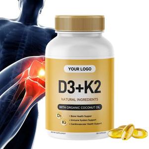 Dismok Premium Vitamina D3 <span class=keywords><strong>K2</strong></span> Calcio Magnesio e Zinco Capsule Vegane 1000UI al Giorno per Energia 120 Capsule - Product Image 1