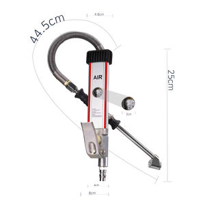 مقياس ضغط إطارات من سبائك الألومنيوم شديد التحمل مع وصلة NPT 1/4 بوصة وخرطوم مطاطي للسوق الأوروبية - Product Image 2