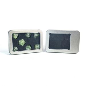Juego de Dados Poliédricos Plateados en Caja de Metal para Juegos de Mesa, con Esponja - Product Image 3