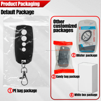 Control remoto de aprendizaje RF de 433MHz confiable Material metálico de código EV1527 para abridores de puertas batientes y automatización del hogar