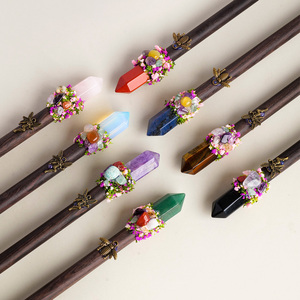 En gros, Pointes de cristal naturel, Pierres roulées, Sceptre magique, Baguette de guérison en cristal, Fait main, Cadeau pour enfant, Cosplay - Product Image 5