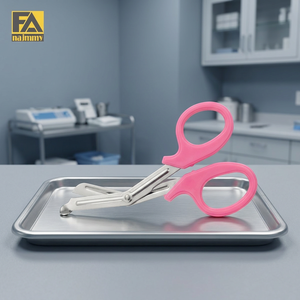 Ciseaux universels pour paramédicaux, 14 cm, manche rose, acier inoxydable, ciseaux d'urgence pour traumatismes avec logos personnalisés - Product Image 3