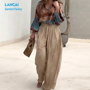 <span class=keywords><strong>Pantaloni</strong></span> lunghi in cotone poliestere personalizzati da donna <span class=keywords><strong>pantaloni</strong></span> comodi alla moda Casual da donna - Product Image 1