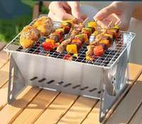 Poêle à bois de type feuille ultra-léger pour l'extérieur, barbecue au charbon de bois pliable portable