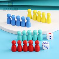Prix de gros Dames chinoises en bois Pièce en bois coloré Meeple Échecs Pion Pièces pour enfants Adultes Jeu de société