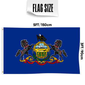 Emblema de bandera nacional impreso personalizado profesional Nylon CMYK Bandera impresa personalizada de Pensilvania - Product Image 3
