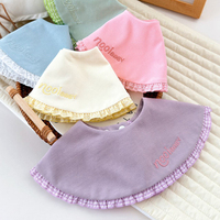 Bavoirs de luxe confortables pour bébé, brodés, à boutons-pression, très absorbants, en coton, pour la dentition et la bave