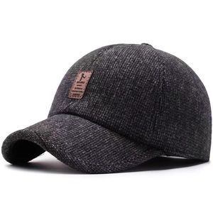 Winter <b>Warm</b> Baseball Cap Dark Gray Nylon Windproof Outdoor Male <b>Hat</b> - Product Image 1