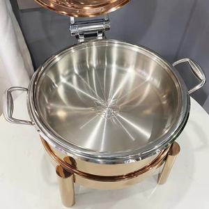 Juego de Utensilios de Cocina para Buffet Liyunda, Calentador de Comida tipo Chafing Dish, Acero Inoxidable, 6L, Dorado, para <span class=keywords><strong>Restaurante</strong></span> - Product Image 4