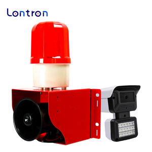 Sirena de alto volumen <span class=keywords><strong>audible</strong></span> y <span class=keywords><strong>visual</strong></span> con sistema de detección de imágenes de movimiento de volumen ajustable, altavoz de voz antirrobo para el hogar - Product Image 1