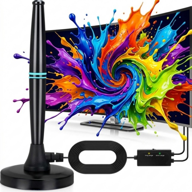 470-860MHz High Gain 4K 1080P TV Antenna Magnetic Base Indoor Outdoor Digital HDTV Signal Amplifier High Definition Reception