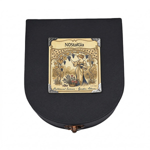 <strong>Vintage</strong> Gift Suitcase Custom Black Half-Moon Rigid <strong>Box</strong> with Metal Lock Luxury Packaging for <strong>Clothes</strong> Cosmetics Fragrance - Product Image 1