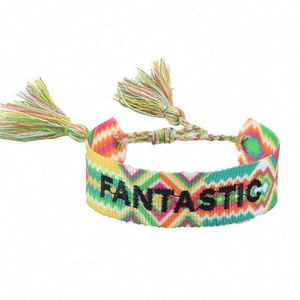 Pulseras de la Amistad de Alta Calidad, Tejidas, Ajustables, con Patrón Trenzado, Bordado y Borlas - Product Image 3