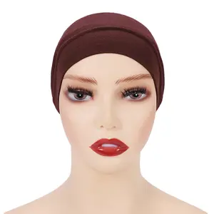 2023 Hot Selling Muslim Women Arabian Scarf Beanie Multifunctional Plain Color Inner Hijab Cap