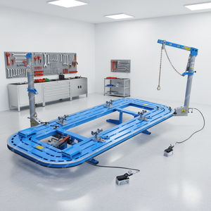 Machine de redressage de châssis robuste, banc de redressage universel pour atelier de carrosserie automobile, capacité de traction de 10 tonnes - Product Image 1