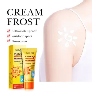 Hot Sell Vitamine C Gezicht Whitening Zonnebrandcrème Private Label Spf60 Lichaam Zonnebrandcrème