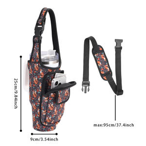 Sac de transport de refroidisseur de bouteille d'eau en néoprène avec pochette de porte-bouteille de sangle de poche d'iPhone pour tasse Stanley de 40oz - Product Image 2