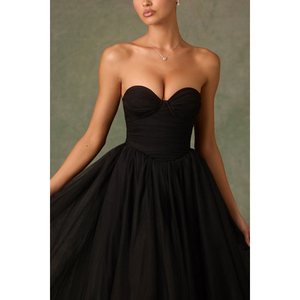 Nuovo Abito Elegante Senza Spalline <span class=keywords><strong>in</strong></span> <span class=keywords><strong>Tulle</strong></span> <span class=keywords><strong>Trasparente</strong></span> Tinta Unita - Product Image 3