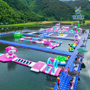 <span class=keywords><strong>Parc</strong></span> aquatique gonflable géant à <span class=keywords><strong>prix</strong></span> d'usine, parcours d'obstacles, thème panda rose, pour lacs et stations balnéaires - Product Image 2