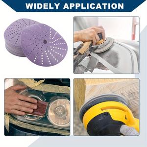 100 chiếc đĩa chà nhám 6 inch, móc tròn và giấy nhám Vòng cho máy chà nhám quỹ đạo ngẫu nhiên (gói đa dạng 80, 120, 240, 320,600 Grit) - Product Image 6