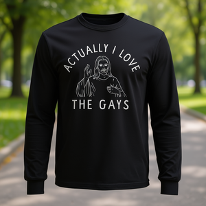 En realidad, me encanta la camiseta de manga larga de The Gays Jesus Christian - Product Image 1
