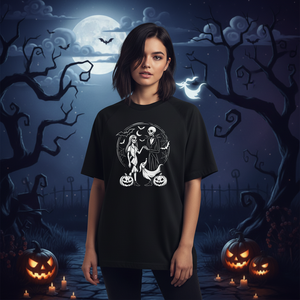 T-shirt Lulu tinta unita con stampa Jack e Sally Modello 109 Prodotto in Messico - Product Image 3